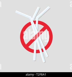 No plastic straws icon. Stock Vector