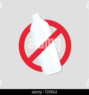 No plastic bottles icon. Stock Vector