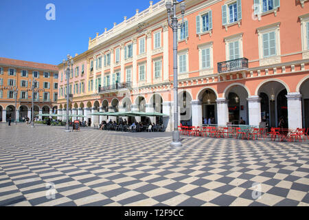 The Place Masséna, a historic square in Nice, France. Stock Photo