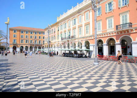 The Place Masséna, a historic square in Nice, France. Stock Photo