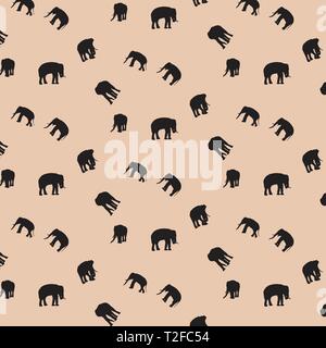 Elephant silhouette pattern background - Vector Stock Vector
