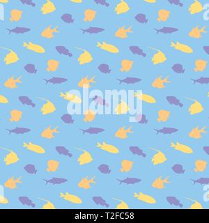 Fish silhouette pattern background - Vector Stock Vector