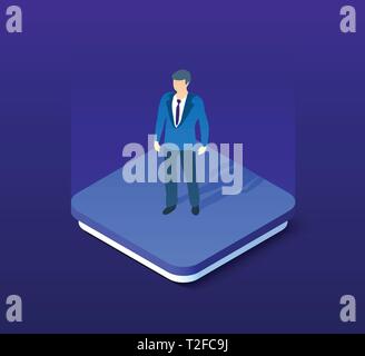 Concept business person isometric projection of ultraviolet Stock Vector