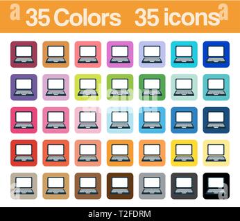 Personal Computer printable icons for graphics planner sticker and decoration shapes and label illustration for organizer scrapbook symbol collection Stock Vector