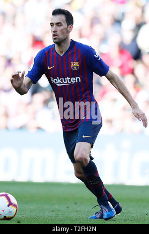 Barcelona, Spain. Credit: D. 30th Mar, 2019. Sergio Busquets (Barcelona) Football/Soccer : Spanish Primera Division 'Liga Santander' match between FC Barcelona 2-0 RCD Espanyol at Camp Nou stadium in Barcelona, Spain. Credit: D .Nakashima/AFLO/Alamy Live News Stock Photo