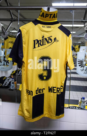ARNHEM, 02-04-2019, GelreDome, season 2018 / 2019, shirt of Vitesse player and captain Maikel van der Werff Stock Photo