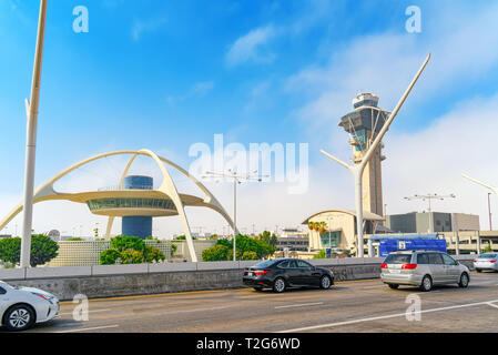 Los Angelos, California, USA - September 08, 2018: Terminal view of Los Angeles Airport named by Tom Bradley. Stock Photo