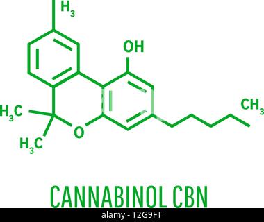 Skeletal formula of Cannabinol. stimulant molecule Stock Vector