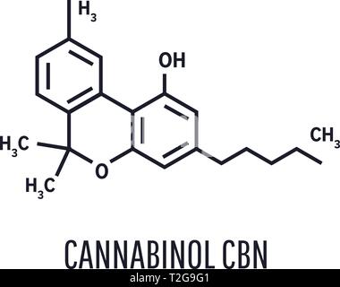 Skeletal formula of Cannabinol. stimulant molecule Stock Vector