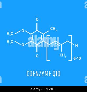 Coenzyme Q is necessary for the normal functioning of living organisms and for the functioning of tissues with a high level of energy metabolism. Stock Vector