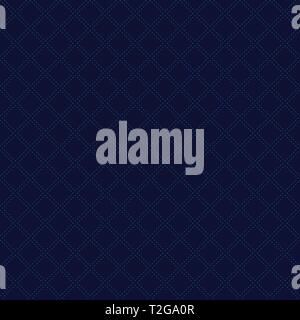 Abstract classic geometric squares pattern on dark blue background luxury style. Dashed lines repeating with square texture. Vector illustration Stock Vector