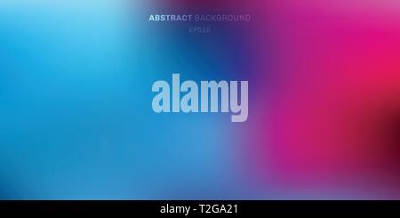 Abstract blue, purple, pink vibrant color blurred background. Soft dark to light gradient backdrop with place for text. Vector illustratio Stock Vector