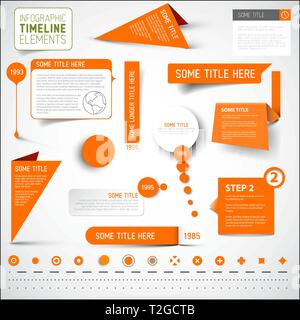 Vector Orange infographic timeline elements / template Stock Vector