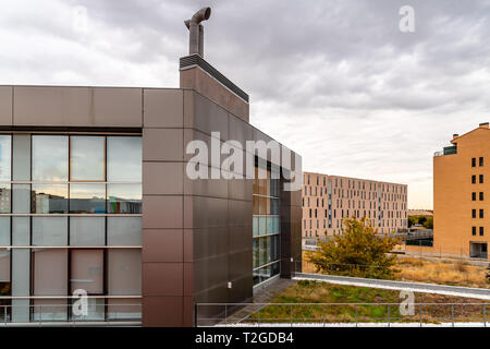 Modern architecture office building with ventilated facade. Exterior view