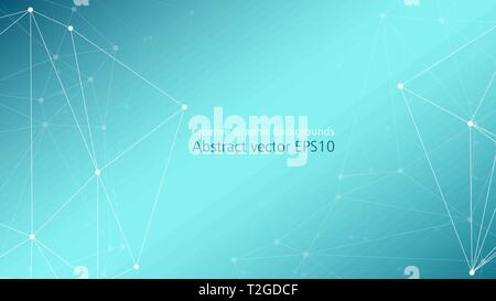 Creative digital connections graphic backgrounds, random dots and lines connected Stock Vector