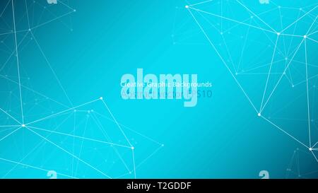 Network new technology presentation concept, graphic dot circles and lines vector background Stock Vector