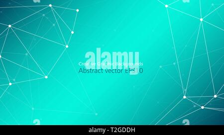 Technology background creative conception with vector connected dots and lines Stock Vector
