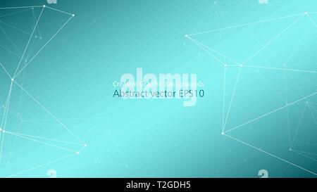 Science and new technology connect, vector lines and dots connections Stock Vector