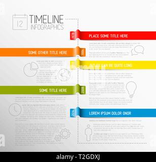 Vector Infographic timeline report template with icons Stock Vector