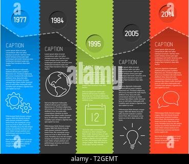 Vector Infographic timeline report template with icons and fresh colors Stock Vector