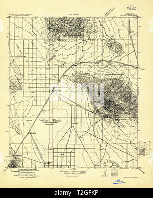 USGS TOPO Map Arizona AZ Willcox 315418 1922 125000 Restoration Stock Photo