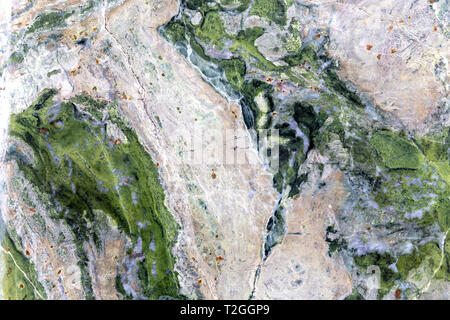 Green and white patterned real natural marble stone texture background for product design Stock Photo