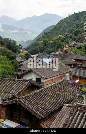 Traditional Chinese village Nuodeng in Yunnan province Stock Photo