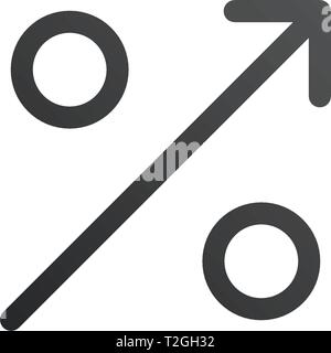 Percent up line icon. Percentage, arrow upward. Banking concept. Can be used for topics like investment, interest rate, finance. vector illustration Stock Vector