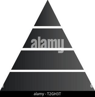 Pyramid infographic. Triangle chart, diagram, scheme, graph with four steps, options, parts, processes Business strategy success Vector illustration Stock Vector