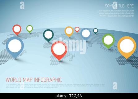 World map with pointer marks -  communication concept Stock Vector