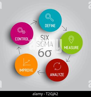 Vector Light Six sigma diagram scheme concept Stock Vector