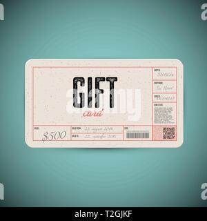 Vector Retro Gift card template Stock Vector