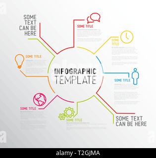Vector Infographic report template made from lines and icons Stock Vector