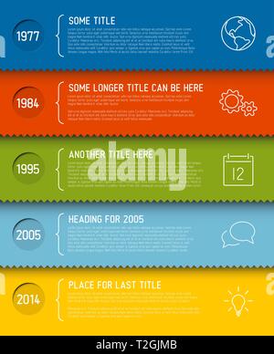 Vector modern horizontal Infographic timeline report template with icons Stock Vector