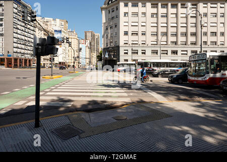 Road junction in Retiro area of Buenos Aires, Argentina.  Avenue del Libertador and Avenue Dr Jose Maria Ramos Mejia. Stock Photo