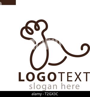 Chef hat and elephant line logo icon vector template Stock Vector