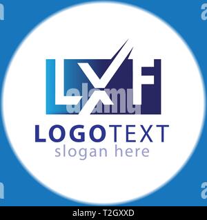 L X F Initial letter logo icon vector template Stock Vector
