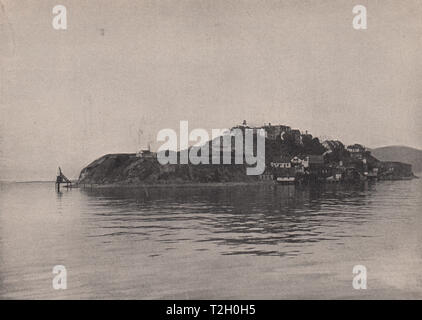 Alcatraz Island, in San Francisco Bay. A Government Reservation. The United States Military Prison is located here Stock Photo