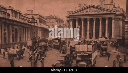 Bank of England & Royal Exchange, London Stock Photo