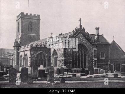 St. Dunstan's Church, Stepney - From the Graveyard Stock Photo