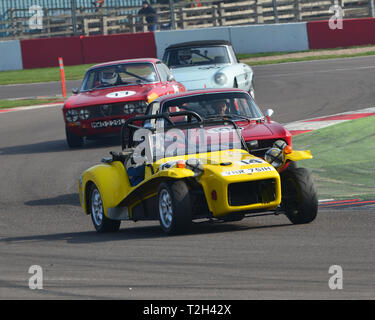 Chris Holland, Lotus Seven S4, 70's Road Sports Championship, HSCC, Season Opener, Saturday, 30th March 2019, Donington Park, circuit racing, CJM Phot Stock Photo