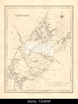 COUNTY LONGFORD antique map for LEWIS by CREIGHTON & DOWER - Ireland 1846 Stock Photo