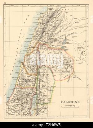 PALESTINE Galilee Samaria Judea Perea Phoenicia Decapolis JOHNSTON 1892 map Stock Photo