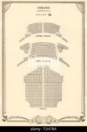 STRAND (NOW THE NOVELLO) THEATRE. Vintage seating plan. London West End ...