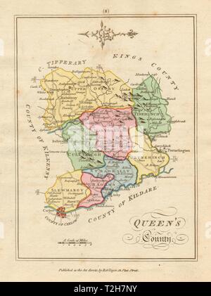 Queens County (Laois), Leinster. Antique copperplate map. Scalé / Sayer 1788 Stock Photo