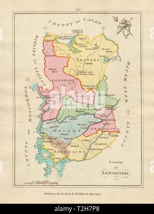 County of Longford, Leinster. Antique copperplate map by Scalé / Sayer 1788 Stock Photo