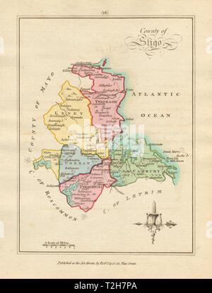 County of Sligo, Connaught. Antique copperplate map by Scalé / Sayer 1788 Stock Photo