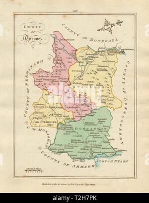 COUNTY TYRONE. Antique county map. Ulster. Northern Ireland ...