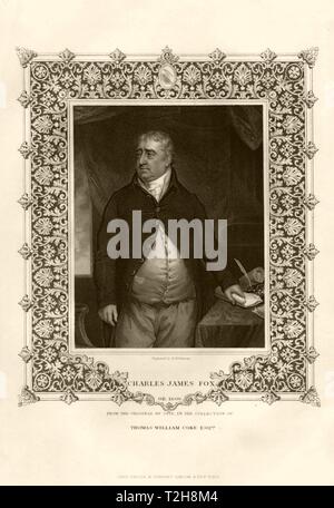 Charles James Fox (1749-1806). TALLIS c1855 old antique vintage print picture Stock Photo