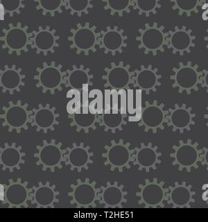 Cogwheel vector pattern on a dark background Stock Vector